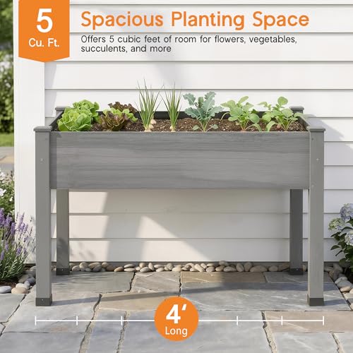 48"x24"x30" Raised Garden Bed with Legs (Gray / 48×24×30 In -Regular)