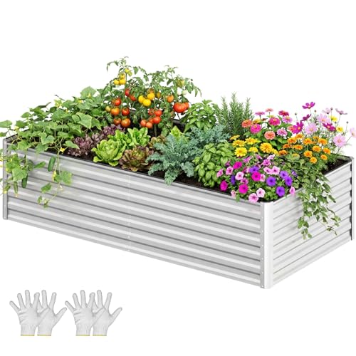 6x3x2ft Galvanized Raised Garden Bed (6x3x2ft / Silver)