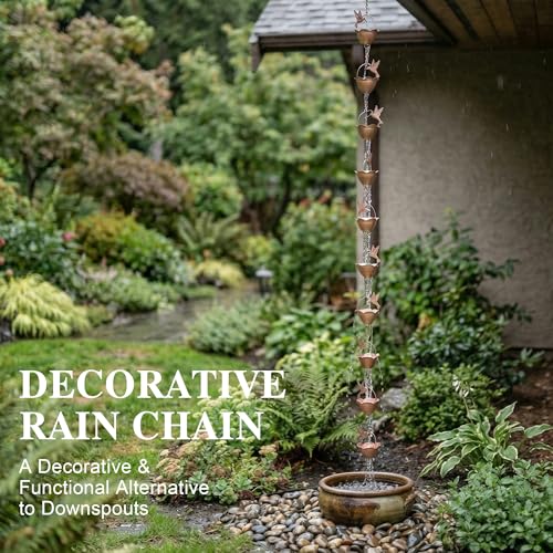 Hummingbird Rain Chain for Gutters (Bird disc rain chain)