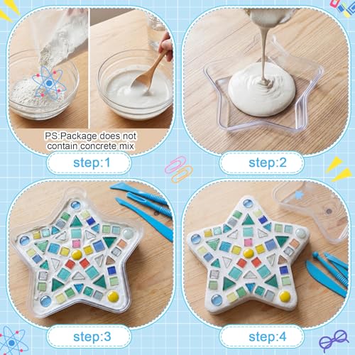 24 Pcs Stepping Stone Mold DIY Craft Kit for Garden (Star / 10 Inch)