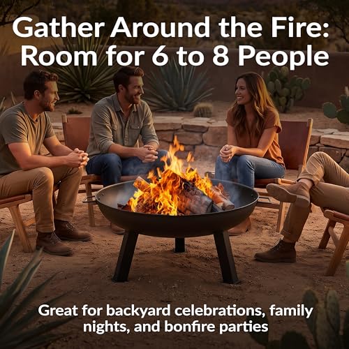 Sunnydaze Cast Iron Heavy Duty Large Fire Pit for Outside Wood Burning (Black / 30 in)