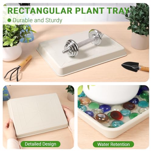 Rectangle Plant Tray 13 Inch (13 Inch / Beige)