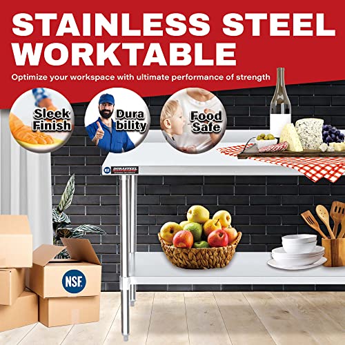 NSF Commercial Kitchen Table (24 x 48 inch / Table with Backsplash)
