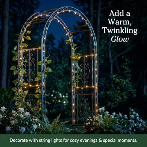 Arch Metal Outdoor Garden Arbor (Brown Montebello)