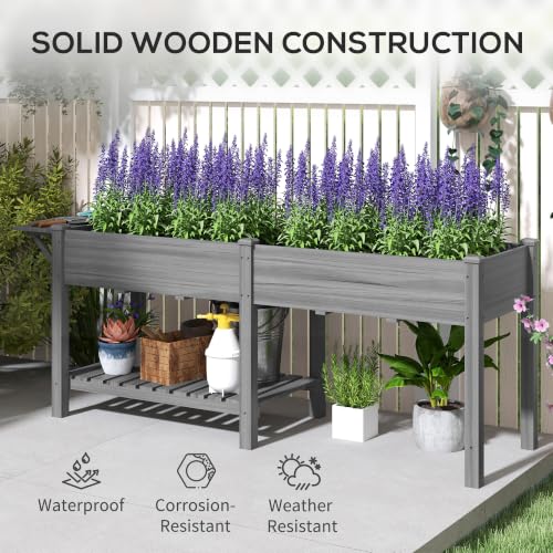 Raised Garden Bed (Gray / 81.5 x 23 x 31 in)