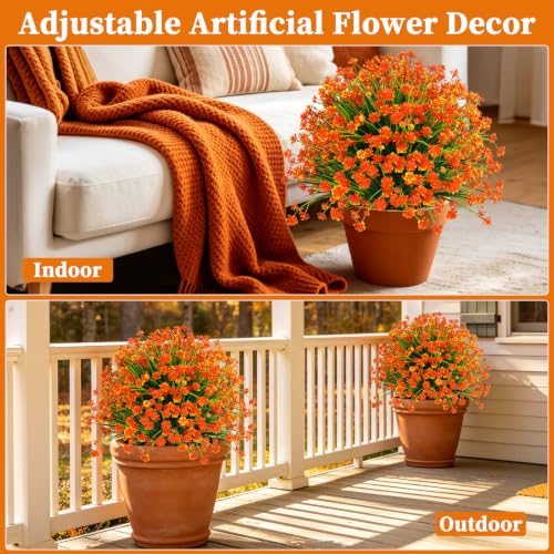 2 Pack Fall Artificial Flower Topiary Balls with Ground Spike (Camellia)