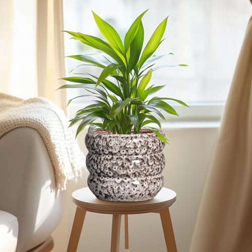 Ceramic Plant Pots (8 Inch / Leopard Print White)