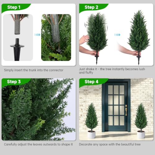 3FT Artificial Cedar Topiary (Cedar Green / 3 FT)
