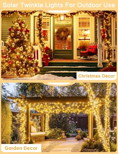 Solar String Lights Outdoor (Warm White / 4 Pack(200LED))