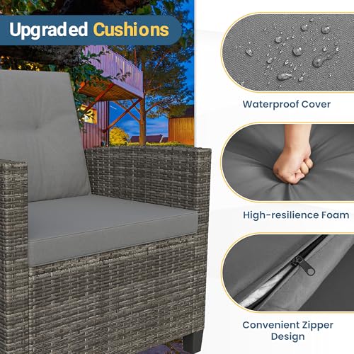 4 Piece Patio Furniture Set (Gray Wood / 4)