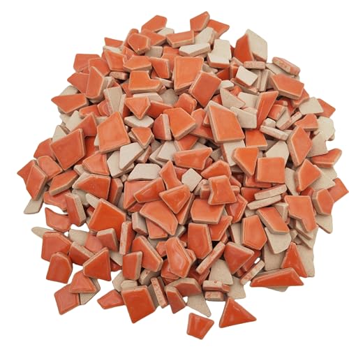 1.1LB Irregular Ceramics Mosaic Tiles (Tangerine)