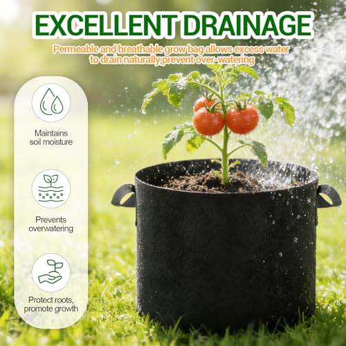 5 Pack 15 Gallon Grow Bags (5 Count)