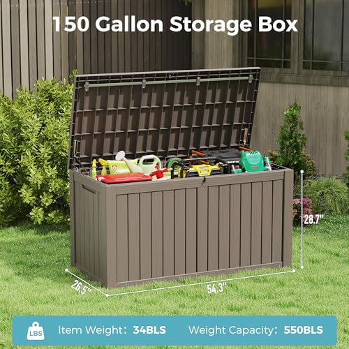 151 Gal Deck Box (151 Gallon / Striped Grey)