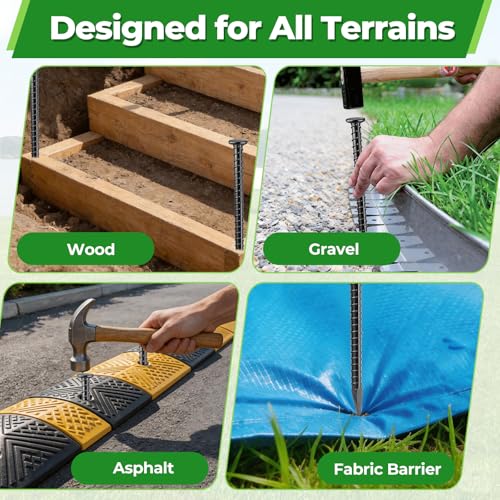 Rebar Stakes 16 inch 16 (T-16"x1/2"-16pcs / T Shape-Black)