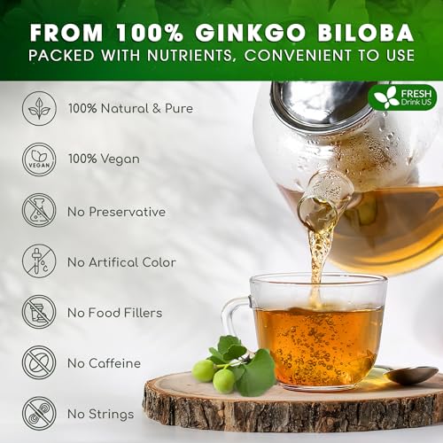 Premium 55 Ginkgo Biloba Leaf Tea Bags (55 Tea Bag)