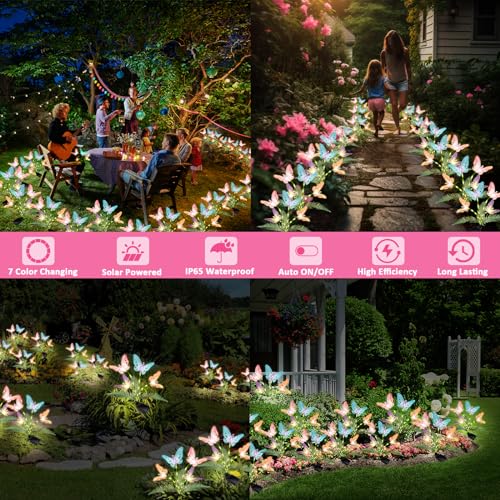 Solar Lights Outdoor Decorations Waterproof Solar Garden Lights (2 Count)