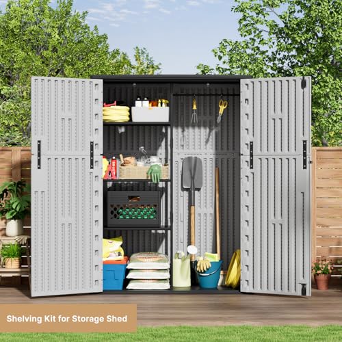 Outdoor Vertical Storage Shed (Gray / 57 Cu.ft)