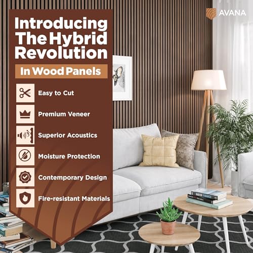 Acoustic Wood Wall Panels (Traditional Walnut / 94X11 (2 PCs))