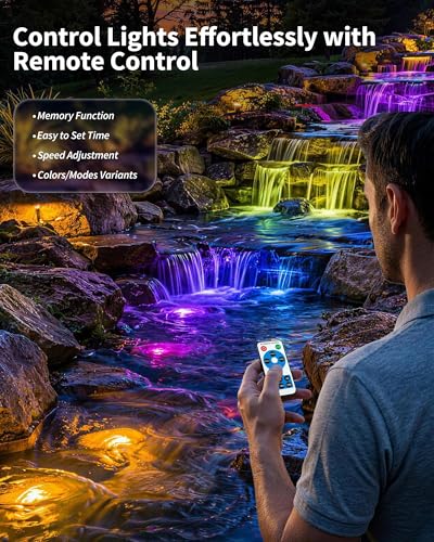 Solar Pond Lights with RGB Multi (3 RGB Lights-Solar Powered)