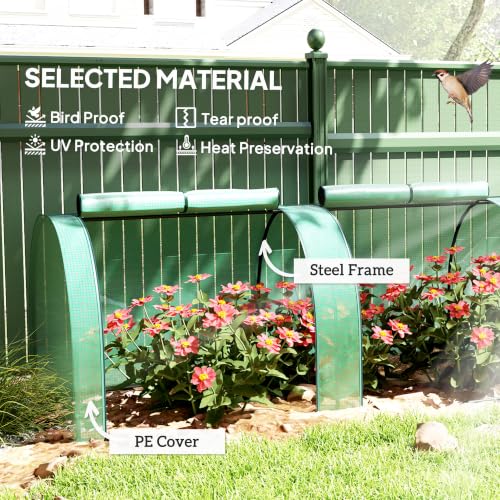 13' x 3' x 2.5' Mini Greenhouse Portable Tunnel Green House Green (13' x 3' x 2.5' / Green)