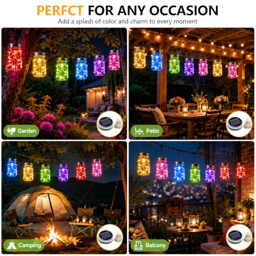 Solar Mason Jar Lid Lights Outdoor 12 Pack (Multicolor)