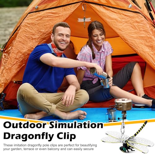 15pcs Dragonfly Hat Clip 2.2inch Realistic Dragonfly with Hook Attach to Backpack Hat Keychain for Indoor Yard Garden Plant Decor