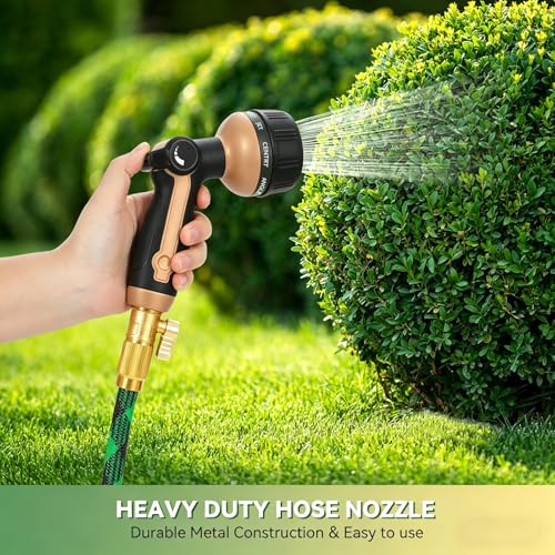 Garden Hose Nozzle Heavy Duty (Rose Gold+Black)