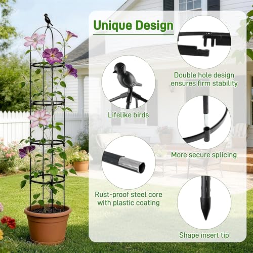 2 Pack Trellis for Climbing Planting Outdoor (BLACK / 2 PACK)