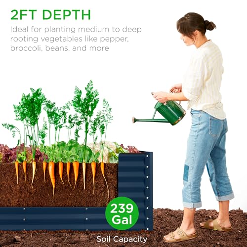 8x2x2ft Raised Outdoor Metal Garden Bed