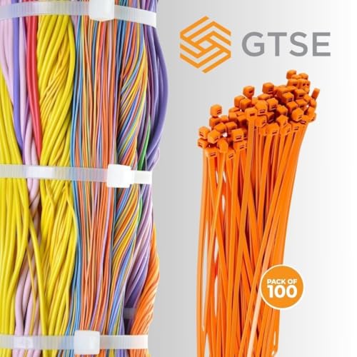 12 Inch Orange Zip Ties (100 Count)