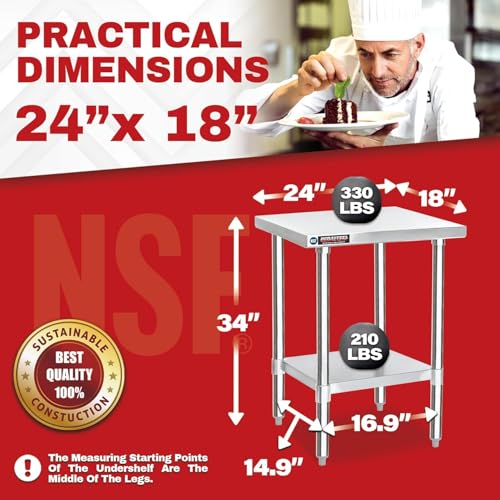 24x18 Stainless Steel Work Table (24" x 18" / Standard Table)