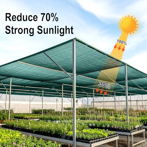 Shade Cloth for Garden (10FTx20FT / 70% Shade-dark Green)