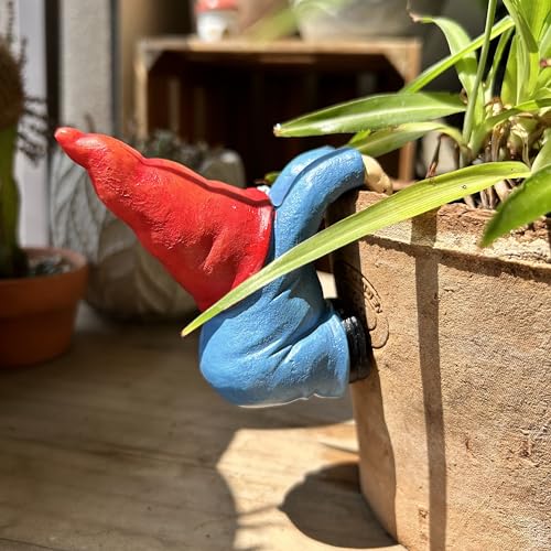 Climbing Gnome Figurines Flower Pot Hugger (Retro)