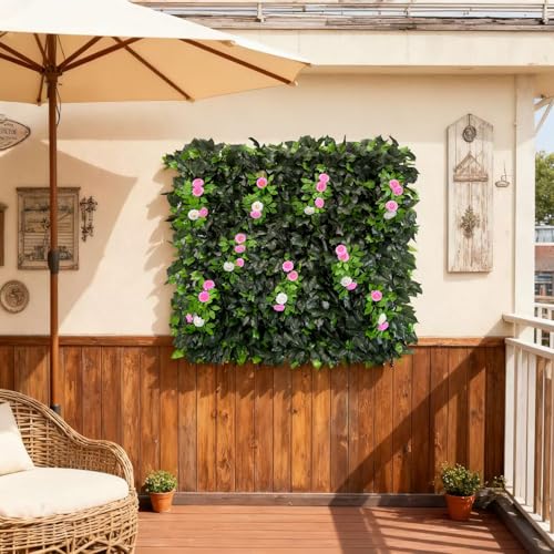 Artificial Expandable Ivy Privacy Fence Screen (BRANCH-MIXED FLOWER)