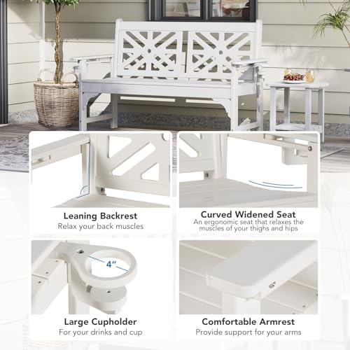 Oversized Outdoor Bench Set of 2 (White / 2pcs)