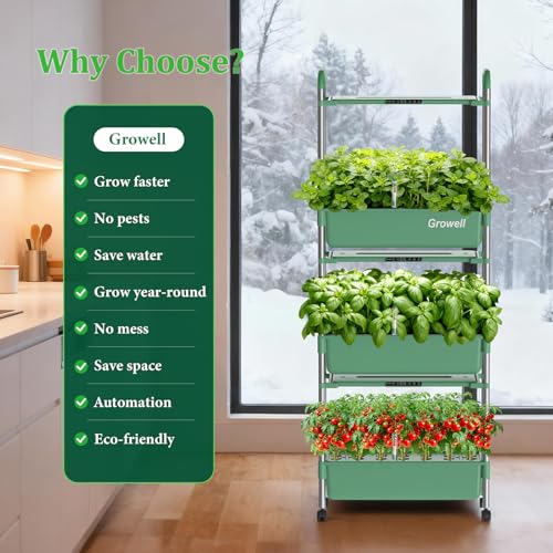 Hydroponics Growing System Kit (Green / 3 Tier/81 Pods)