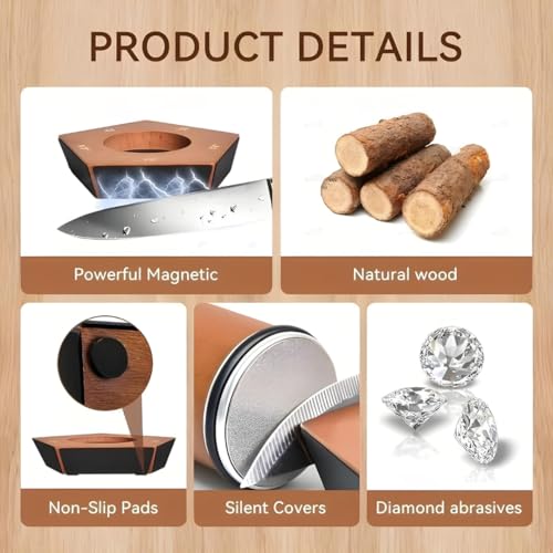 High Carbon Stainless Steel Rolling Knife Sharpener with 400 (Bronze)