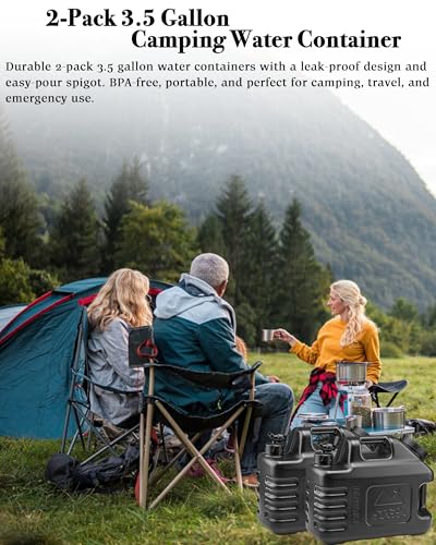 3.5 Gallon Camping Water Jug with Spigot (Matte Black / 3.5 Gallon)