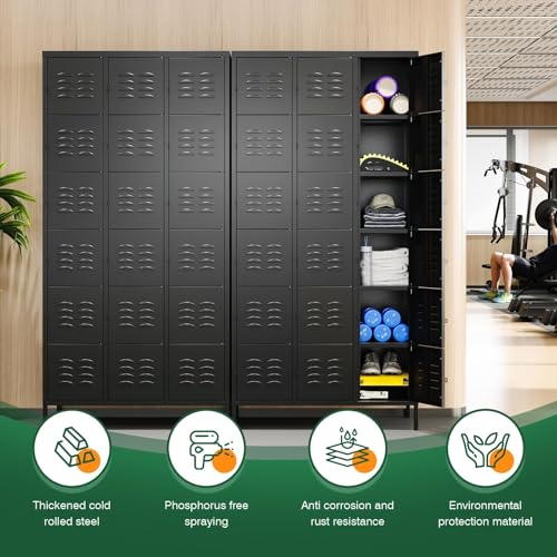 Metal Lockers for Employees (18 Door / Black)
