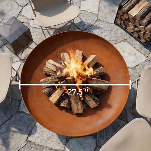 Fire Pit for Outside Wood Burning (27.5" Dia.)