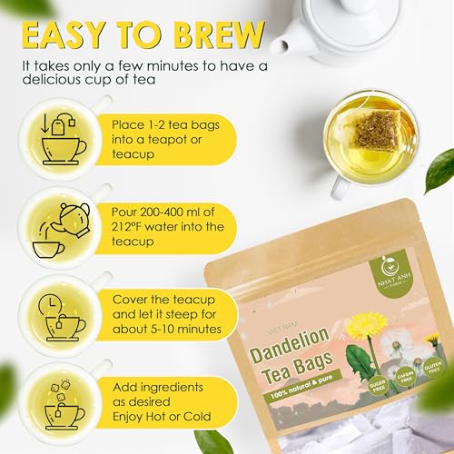 Premium Dandelion Tea Bags (40 Count)