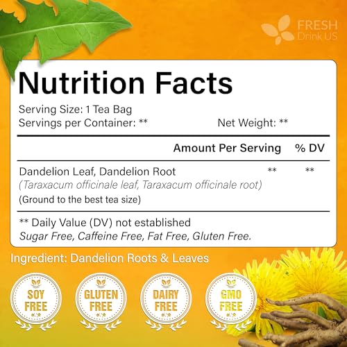 Premium 135 Dandelion Leaves and Roots Tea Bags (135 Tea Bags)