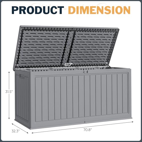 260 Gallon HDPE Outdoor Storage Box (260 Gallon / Light Grey)