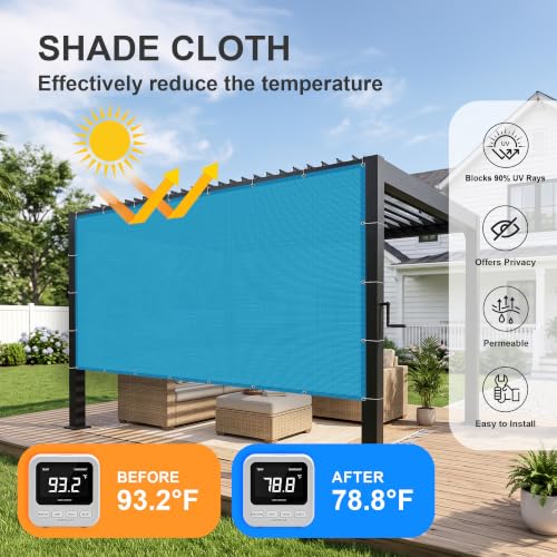 Shade Cloth 4x19 FT Sun Shade (4' x 19' custom size / Turquoise)