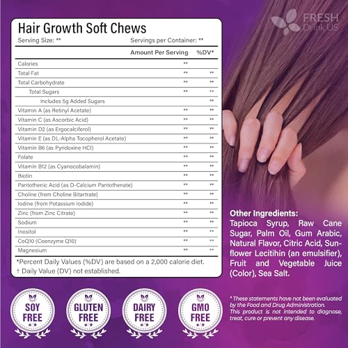 Hair Growth Soft Chews (90 Count (Pack of 1))