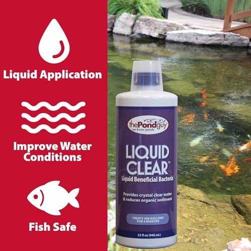 The Pond Guy LiquidClear Beneficial Bacteria Pond Cleaner for Outdoor Water Gardens & Small Ponds