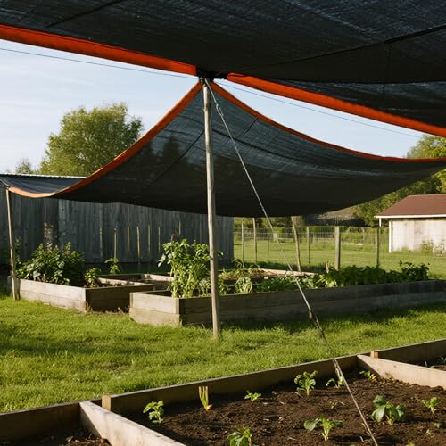 10x20 FT Garden Shade Cloth Black Mesh Tarp with Grommets