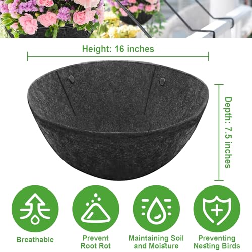 8 Pack 16 Inch Round Fabric Planter Basket Liner (16inch)