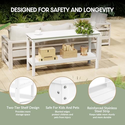Malibu 55" Outdoor Patio HDPE Adirondack 2 (White)