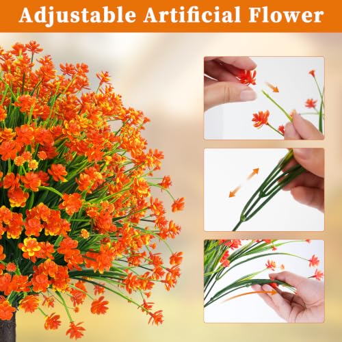 2 Pack Fall Artificial Flower Topiary Balls with Ground Spike (Camellia)